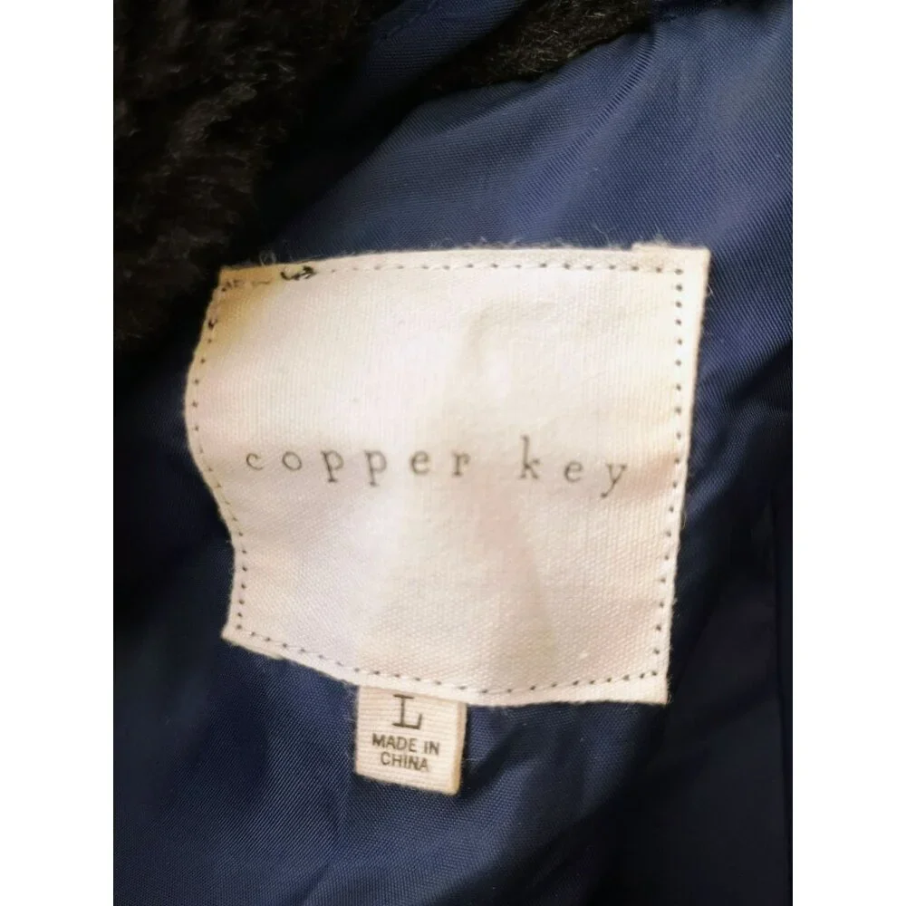 Copper Key Navy Blue‎ Fur Collar Girl's Size Large Style CJ5089FXW1 Puffer Vest
